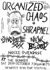 Benefit for the Station with Organized Chaos, Shrapnel, New Blood, Concrete Sox, and Noize Overdose at The Bunker, UK